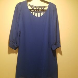 Royal Blue Lattice Back Dress